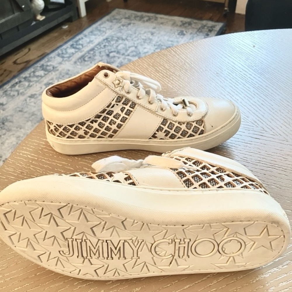 JIMMY CHOO SNEAKERS - Women’s Size 7 US MINT Designer Streetwear MADE IN ITALY